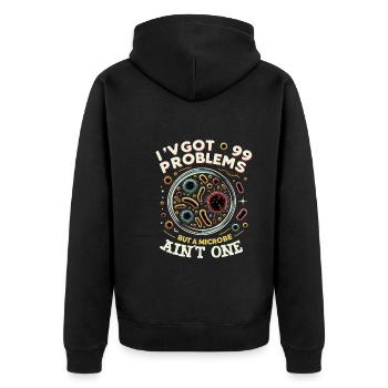 Microbiologist Microbiology Lab Staph Biology - Unisex Premium Bio Zip Hoodie - Schwarz - Hinten - Nico (187cm)