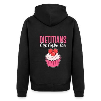 Lustiger Ernährungsberater Ernährungscoach - Unisex Premium Bio Zip Hoodie - Schwarz - Hinten - Nico (187cm)