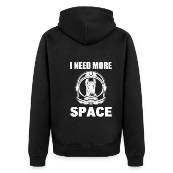 I Need More Space Hundeliebhaber - Unisex Premium Bio Zip Hoodie - Schwarz - Hinten - Nico (187cm)