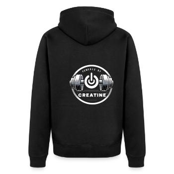 Musculation, Powerlifting, Haltération, Fitness - Veste à capuche bio Premium Unisexe - noir - Dos - Nico (187cm)