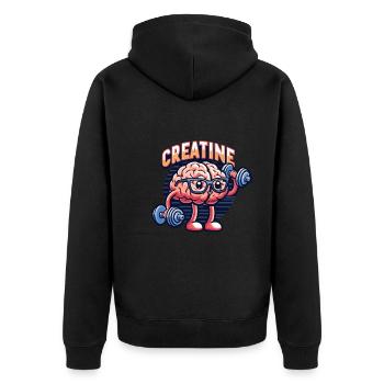 Bodybuilding, Powerlifting, Weightlifting, Fitness - Unisex Premium Organic Zip Hoodie - black - Back - Nico (187cm)