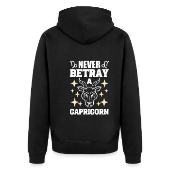 Sternzeichen Steinbock Tarotkartenleser - Unisex Premium Bio Zip Hoodie - Schwarz - Hinten - Nico (187cm)