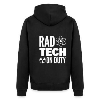 Lustige Röntgen-Technik Radiologietechniker - Unisex Premium Bio Zip Hoodie - Schwarz - Hinten - Nico (187cm)
