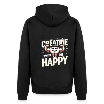 Musculation, Powerlifting, Haltération, Fitness - Veste à capuche bio Premium Unisexe - noir - Dos - Nico (187cm)