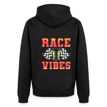Drag-Racing-Liebhaber Autoliebhaber - Unisex Premium Bio Zip Hoodie - Schwarz - Hinten - Nico (187cm)