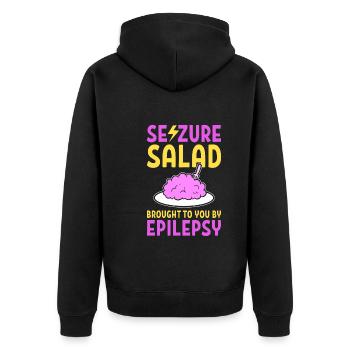 Lustiges Epilepsie-Bewusstsein Epileptologe - Unisex Premium Bio Zip Hoodie - Schwarz - Hinten - Nico (187cm)