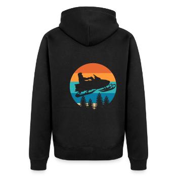 Schneemobilfahren Wintersportliebhaber - Unisex Premium Bio Zip Hoodie - Schwarz - Hinten - Nico (187cm)