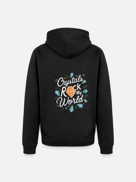 Kristall Healing Crytal Kristaller och Stenar - Ekologisk premiumluvjack unisex - svart
