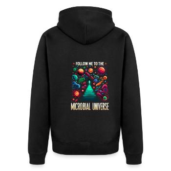 Microbiologist Microbiology Lab Staph Biology - Unisex Premium Bio Zip Hoodie - Schwarz - Hinten - Nico (187cm)