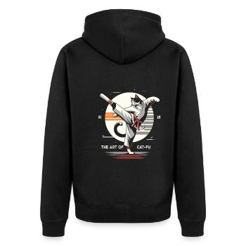 Kung Fu Chinese Kung Fu Asian Kung Fu - Unisex Premium Organic Zip Hoodie - black - Back - Nico (187cm)