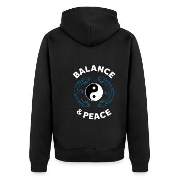 Kung Fu Chinese Kung Fu Asian Kung Fu - Unisex Premium Organic Zip Hoodie - black - Back - Nico (187cm)