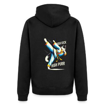 Kung Fu Chinese Kung Fu Asian Kung Fu - Unisex Premium Organic Zip Hoodie - black - Back - Nico (187cm)