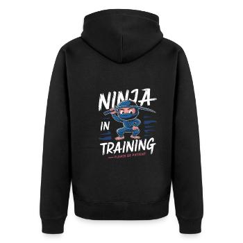 Kung Fu Chinesisches Kung Fu Asiatisches Kung Fu - Unisex Premium Bio Zip Hoodie - Schwarz - Hinten - Nico (187cm)