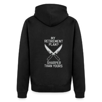 Knife Collector Knife Collection Hunting Fishing - Unisex Premium Bio Zip Hoodie - Schwarz - Hinten - Nico (187cm)