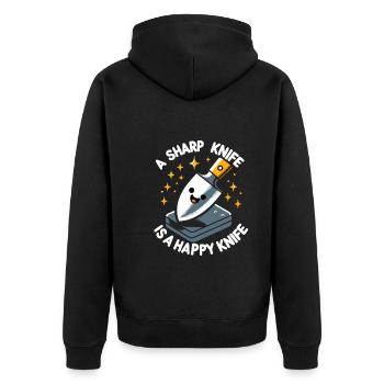 Knife Collector Knife Collection Hunting Fishing - Unisex Premium Bio Zip Hoodie - Schwarz - Hinten - Nico (187cm)