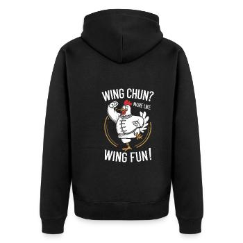 Kung Fu Chinesisches Kung Fu Asiatisches Kung Fu - Unisex Premium Bio Zip Hoodie - Schwarz - Hinten - Nico (187cm)