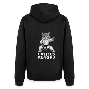 Kung Fu Chinesisches Kung Fu Asiatisches Kung Fu - Unisex Premium Bio Zip Hoodie - Schwarz - Hinten - Nico (187cm)