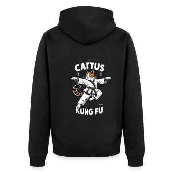 Kung Fu Chinese Kung Fu Asian Kung Fu - Unisex Premium Organic Zip Hoodie - black - Back - Nico (187cm)