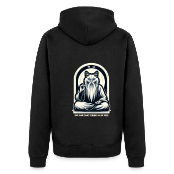 Kung Fu Chinesisches Kung Fu Asiatisches Kung Fu - Unisex Premium Bio Zip Hoodie - Schwarz - Hinten - Nico (187cm)