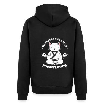Kung Fu Chinesisches Kung Fu Asiatisches Kung Fu - Unisex Premium Bio Zip Hoodie - Schwarz - Hinten - Nico (187cm)