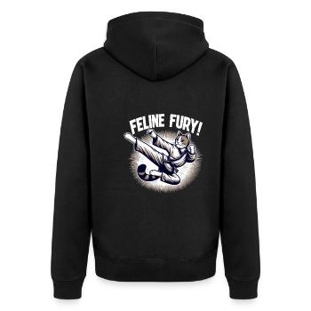 Kung Fu Chinesisches Kung Fu Asiatisches Kung Fu - Unisex Premium Bio Zip Hoodie - Schwarz - Hinten - Nico (187cm)