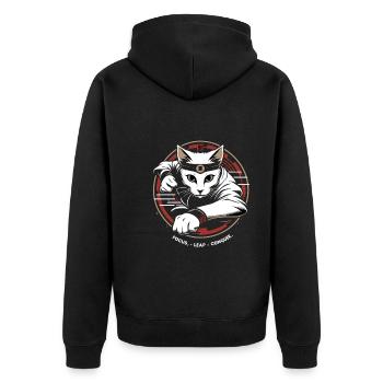 Kung Fu Chinesisches Kung Fu Asiatisches Kung Fu - Unisex Premium Bio Zip Hoodie - Schwarz - Hinten - Nico (187cm)