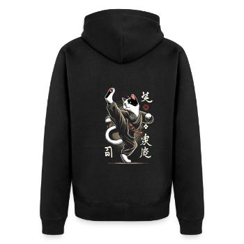 Kung Fu Chinesisches Kung Fu Asiatisches Kung Fu - Unisex Premium Bio Zip Hoodie - Schwarz - Hinten - Nico (187cm)