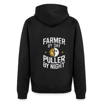 Tracteur tirant un tracteur Tracteur tirant un tracteur Power Farm - Veste à capuche bio Premium Unisexe - noir - Dos - Nico (187cm)
