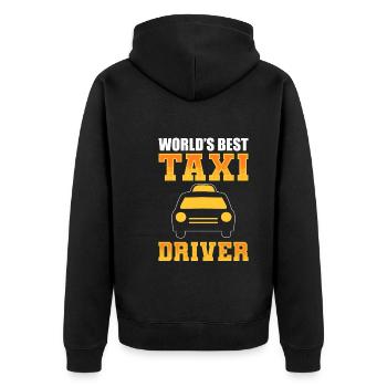 World's Best Taxi Driver Taxifahrer - Unisex Premium Bio Zip Hoodie - Schwarz - Hinten - Nico (187cm)