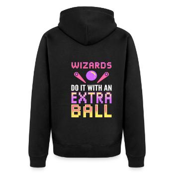 Flipper-Arcade-Spiel Arcade-Techniker - Unisex Premium Bio Zip Hoodie - Schwarz - Hinten - Nico (187cm)