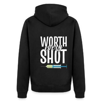 Worth Every Shot Reproduktionsendokrinologe - Unisex Premium Bio Zip Hoodie - Schwarz - Hinten - Nico (187cm)