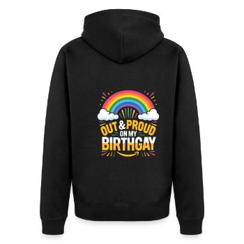 Naissancegay Gay Pride Drapeau Mois de la fierté Égalité des droits - Veste à capuche bio Premium Unisexe - noir - Dos - Nico (187cm)