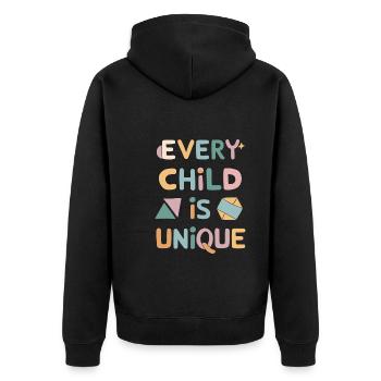 Sonderpädagogik-lehrer "sped Teacher Inclusion" - Unisex Premium Organic Zip Hoodie - black - Back - Nico (187cm)
