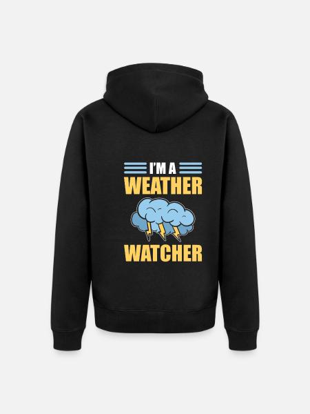 Wettervorhersage Wetterfrosch - Unisex Premium Bio Zip Hoodie - Schwarz