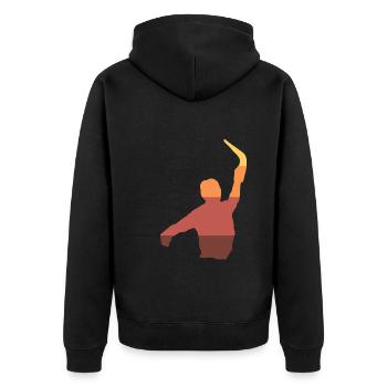 Bumerang-Liebhaber Bumerangwerfer - Unisex Premium Bio Zip Hoodie - Schwarz - Hinten - Nico (187cm)