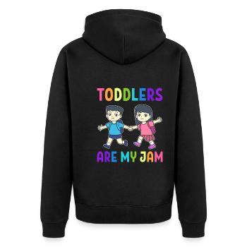 Toddlers Are My Jam Kindermädchen - Unisex Premium Bio Zip Hoodie - Schwarz - Hinten - Nico (187cm)