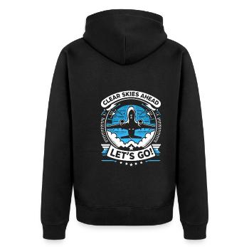 Air Traffic Controller Aircraft Flight Service - Unisex Premium Organic Zip Hoodie - black - Back - Nico (187cm)