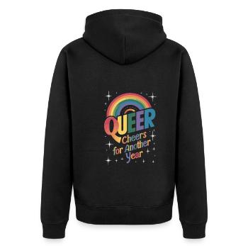 Birthgay Gay Pride Flag Mois de la fierté Egalité des droits - Veste à capuche bio Premium Unisexe - noir - Dos - Nico (187cm)