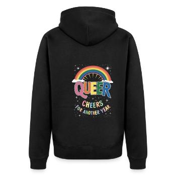 Birthgay Gay Pride Flag Mois de la fierté Egalité des droits - Veste à capuche bio Premium Unisexe - noir - Dos - Nico (187cm)