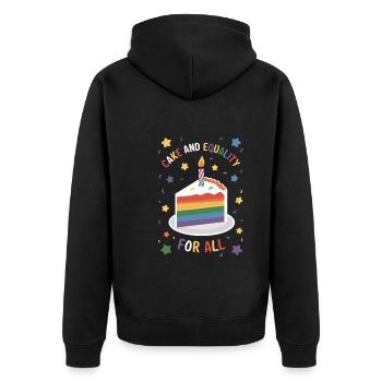 Birthgay Gay Pride Flag Mois de la fierté Egalité des droits - Veste à capuche bio Premium Unisexe - noir - Dos - Nico (187cm)