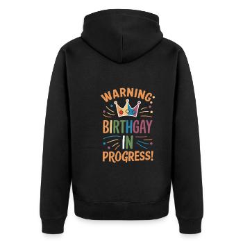 Birthgay Gay Pride Flag Pride Month Equal Rights - Unisex Premium Bio Zip Hoodie - Schwarz - Hinten - Nico (187cm)