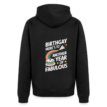 Naissancegay Gay Pride Drapeau Mois de la fierté Égalité des droits - Veste à capuche bio Premium Unisexe - noir - Dos - Nico (187cm)