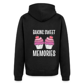 Baking Sweet Memories Konditor - Unisex Premium Bio Zip Hoodie - Schwarz - Hinten - Nico (187cm)