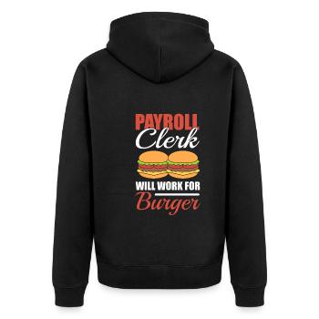Lustiger Payroll-Burger-Liebhaber Lohnbuchhalter - Unisex Premium Bio Zip Hoodie - Schwarz - Hinten - Nico (187cm)