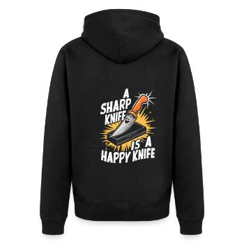 Knife Collector Knife Collection Hunting Fishing - Unisex Premium Bio Zip Hoodie - Schwarz - Hinten - Nico (187cm)
