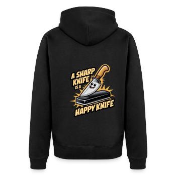 Knife Collector Knife Collection Hunting Fishing - Unisex Premium Bio Zip Hoodie - Schwarz - Hinten - Nico (187cm)