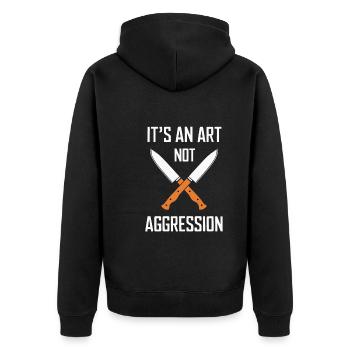 Knife Collector Knife Collection Hunting Fishing - Unisex Premium Bio Zip Hoodie - Schwarz - Hinten - Nico (187cm)