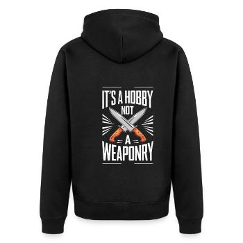 Knife Collector Knife Collection Hunting Fishing - Unisex Premium Bio Zip Hoodie - Schwarz - Hinten - Nico (187cm)