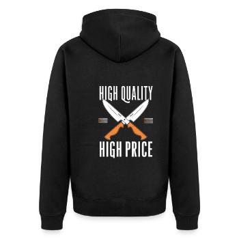 Knife Collector Knife Collection Hunting Fishing - Unisex Premium Bio Zip Hoodie - Schwarz - Hinten - Nico (187cm)