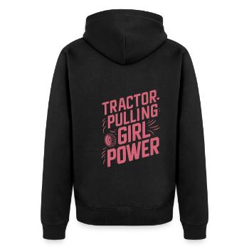 Tracteur tirant un tracteur Tracteur tirant un tracteur Power Farm - Veste à capuche bio Premium Unisexe - noir - Dos - Nico (187cm)